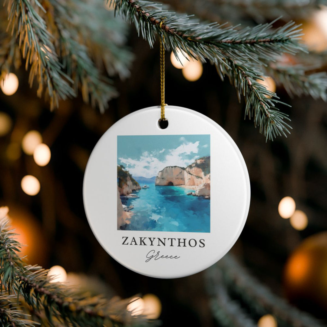 Zakynthos Greece Ornament: Unique Zakynthos Greece Souvenir, Zakynthos Greece Xmas Decor, and Authentic Zakynthos Greece Gift
