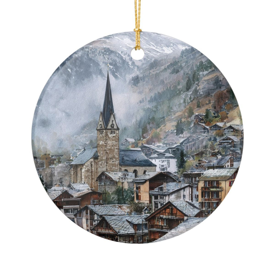 Zermatt Switzerland Ornament: Unique Zermatt Souvenir, Zermatt Switzerland Xmas Decor, and Authentic Zermatt Gift