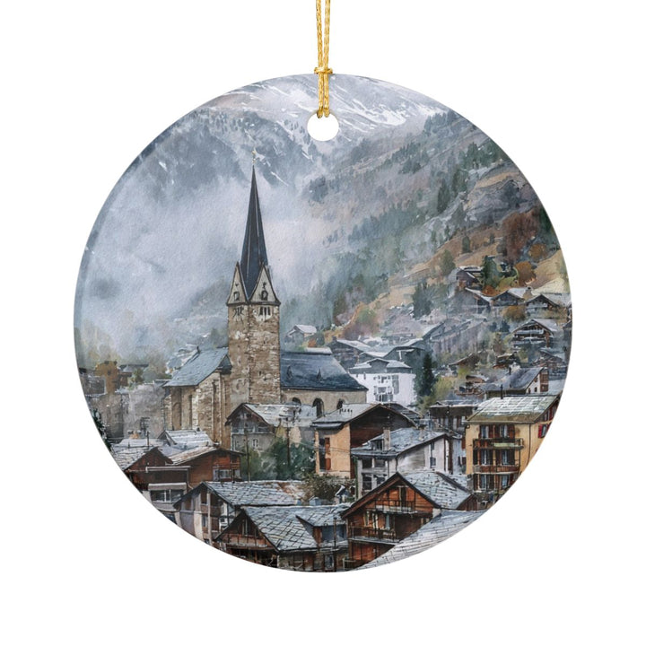 Zermatt Switzerland Ornament: Unique Zermatt Souvenir, Zermatt Switzerland Xmas Decor, and Authentic Zermatt Gift