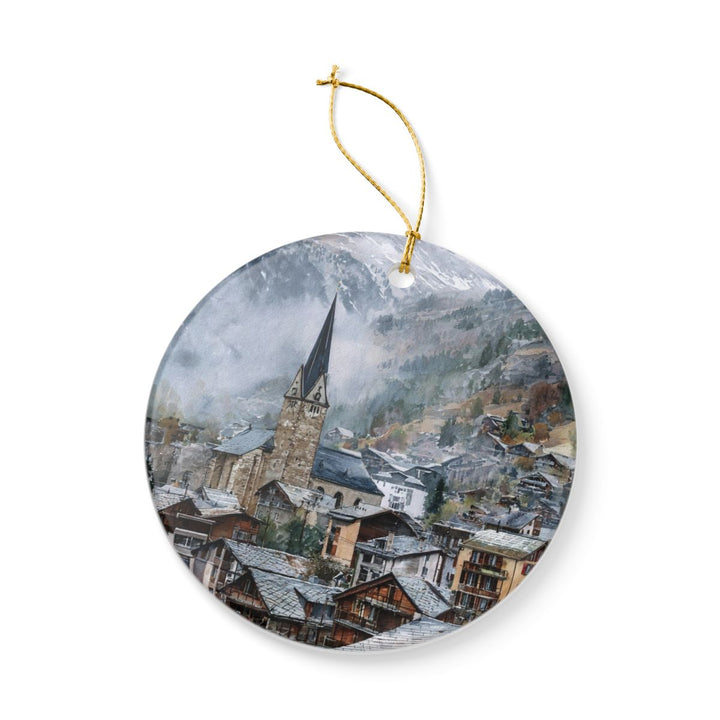 Zermatt Switzerland Ornament: Unique Zermatt Souvenir, Zermatt Switzerland Xmas Decor, and Authentic Zermatt Gift