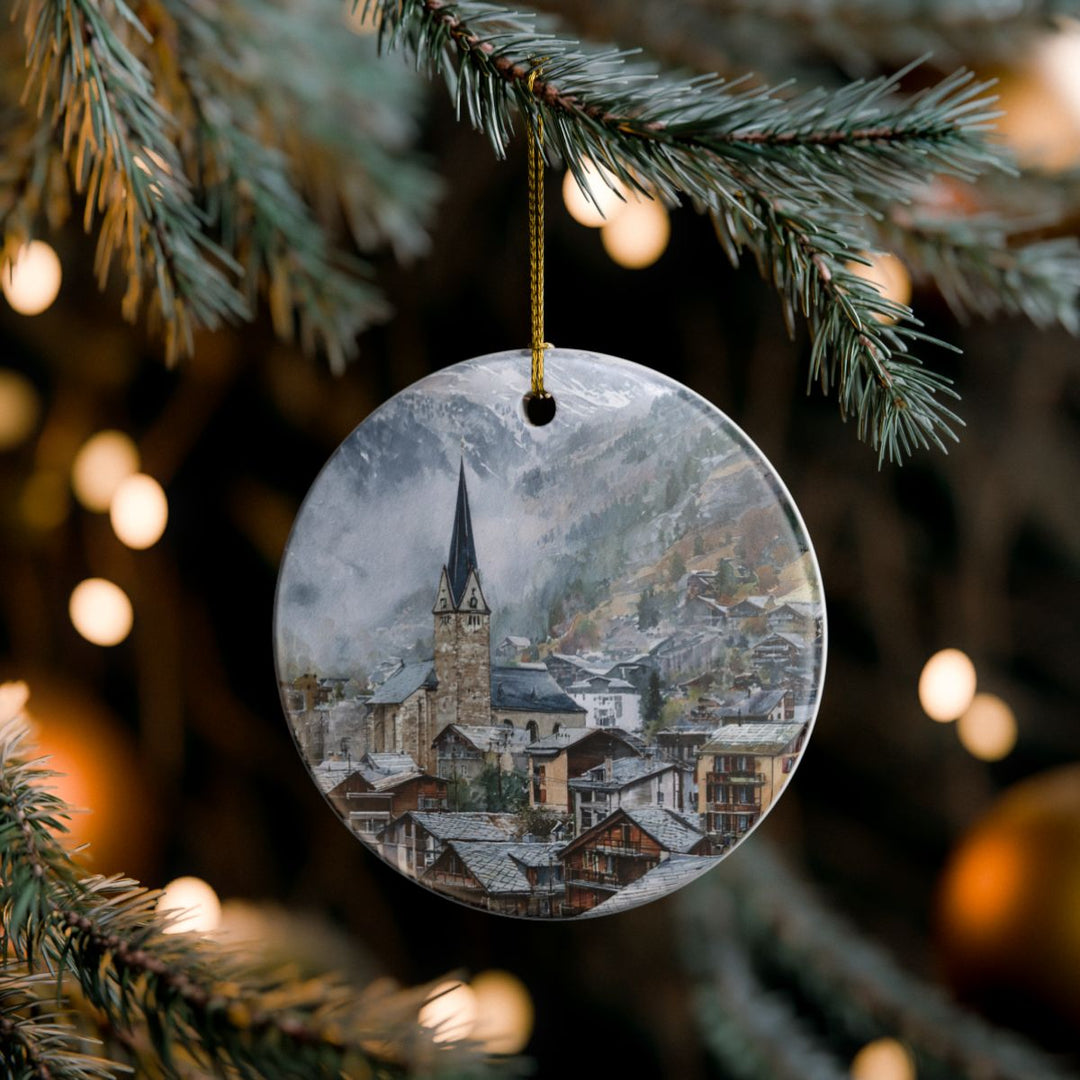 Zermatt Switzerland Ornament: Unique Zermatt Souvenir, Zermatt Switzerland Xmas Decor, and Authentic Zermatt Gift