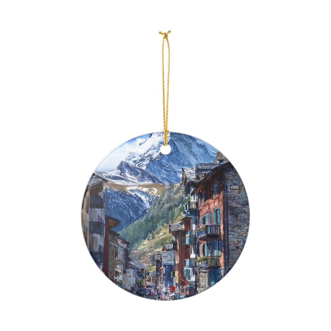 Zermatt Switzerland Ornament: Unique Zermatt Souvenir, Zermatt Switzerland Xmas Decor, and Authentic Zermatt Gift