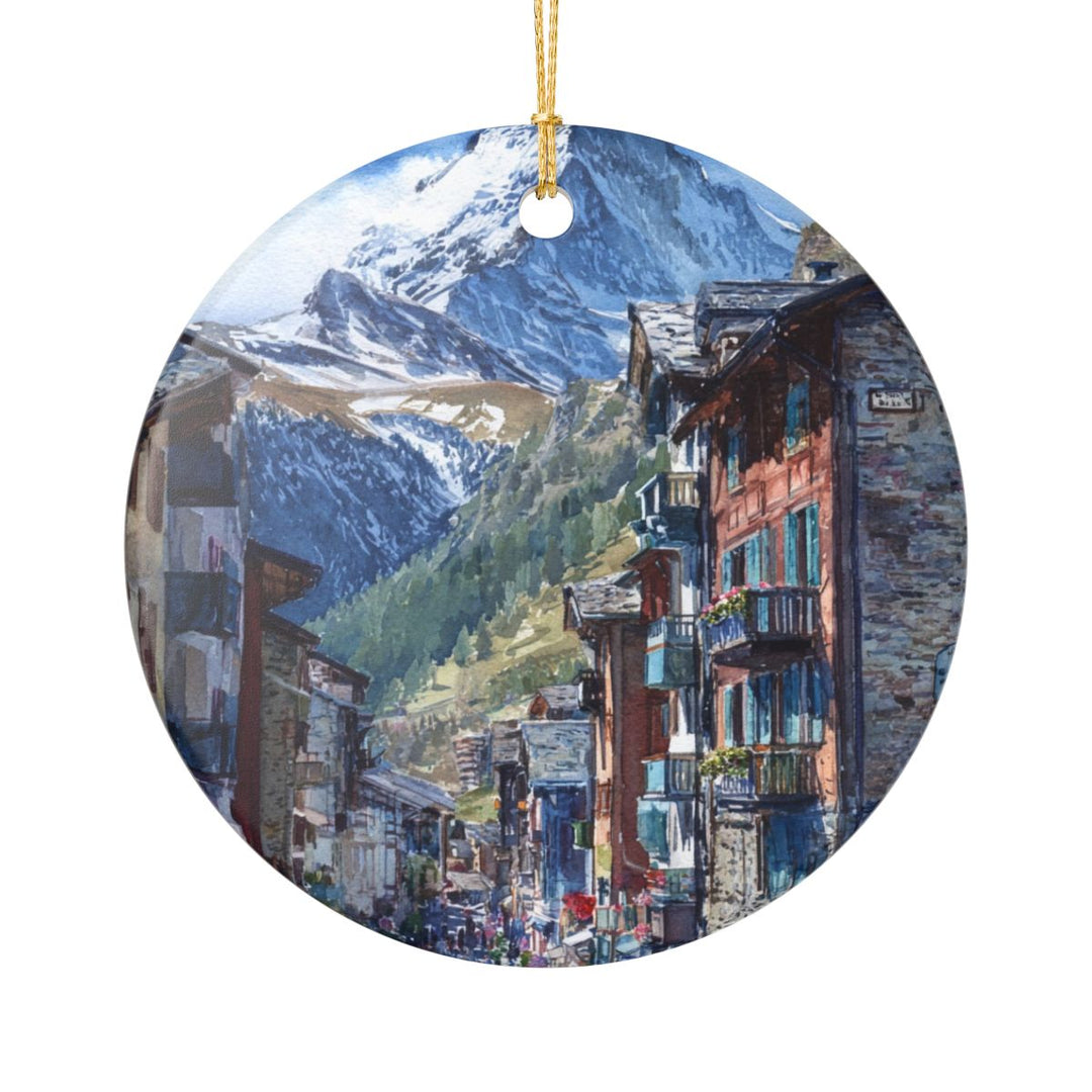 Zermatt Switzerland Ornament: Unique Zermatt Souvenir, Zermatt Switzerland Xmas Decor, and Authentic Zermatt Gift