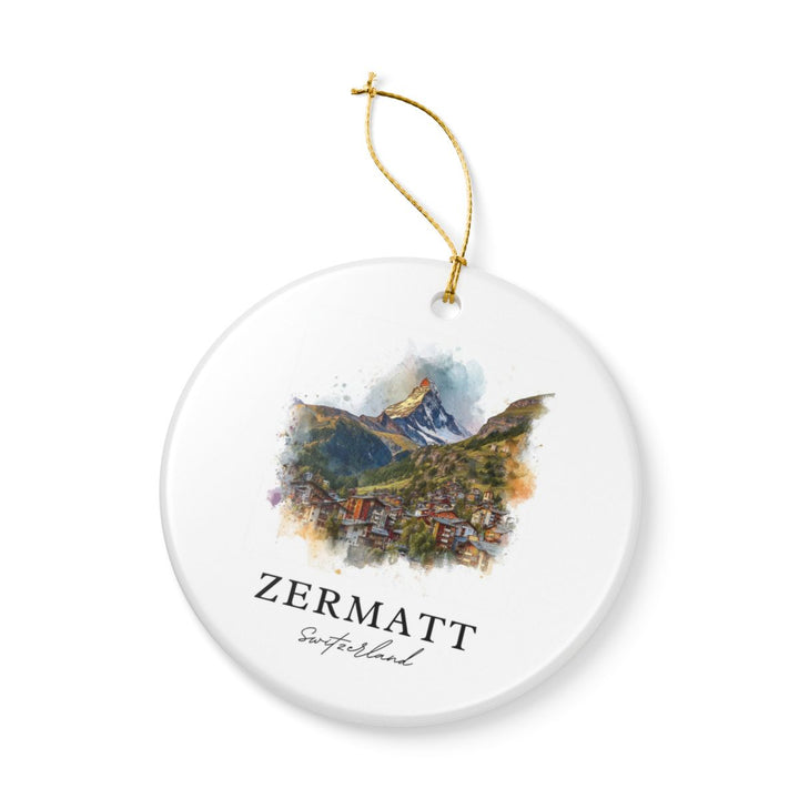 Zermatt Switzerland Ornament: Unique Zermatt Souvenir, Zermatt Switzerland Xmas Decor, and Authentic Zermatt Gift