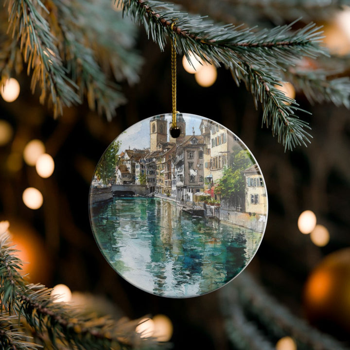 Zurich Switzerland Ornament: Unique Zurich Souvenir, Zurich Switzerland Xmas Decor, and Authentic Zurich Gift