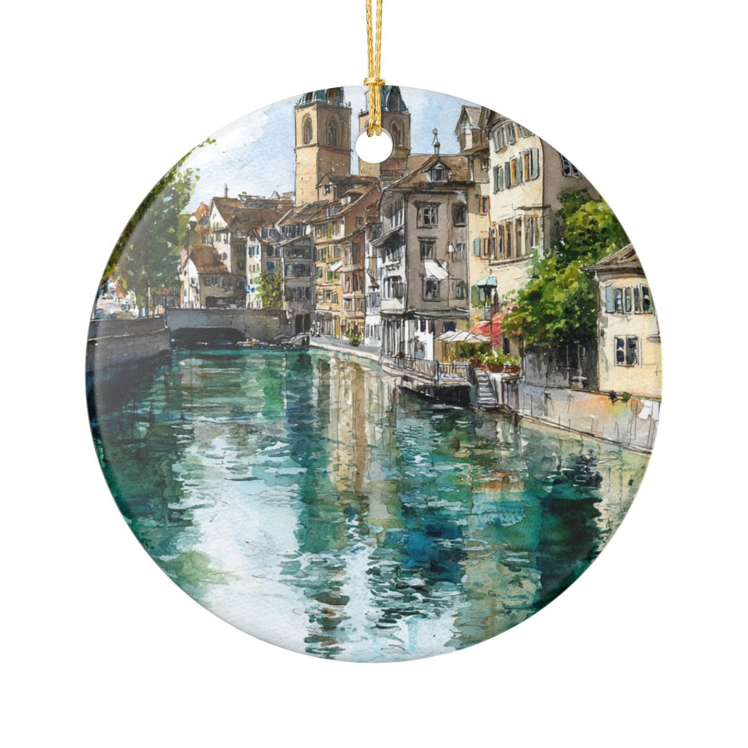 Zurich Switzerland Ornament: Unique Zurich Souvenir, Zurich Switzerland Xmas Decor, and Authentic Zurich Gift