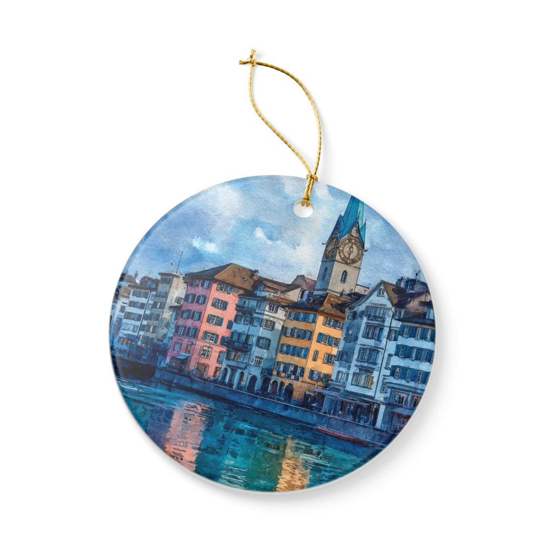 Zurich Switzerland Ornament: Unique Zurich Souvenir, Zurich Switzerland Xmas Decor, and Authentic Zurich Gift