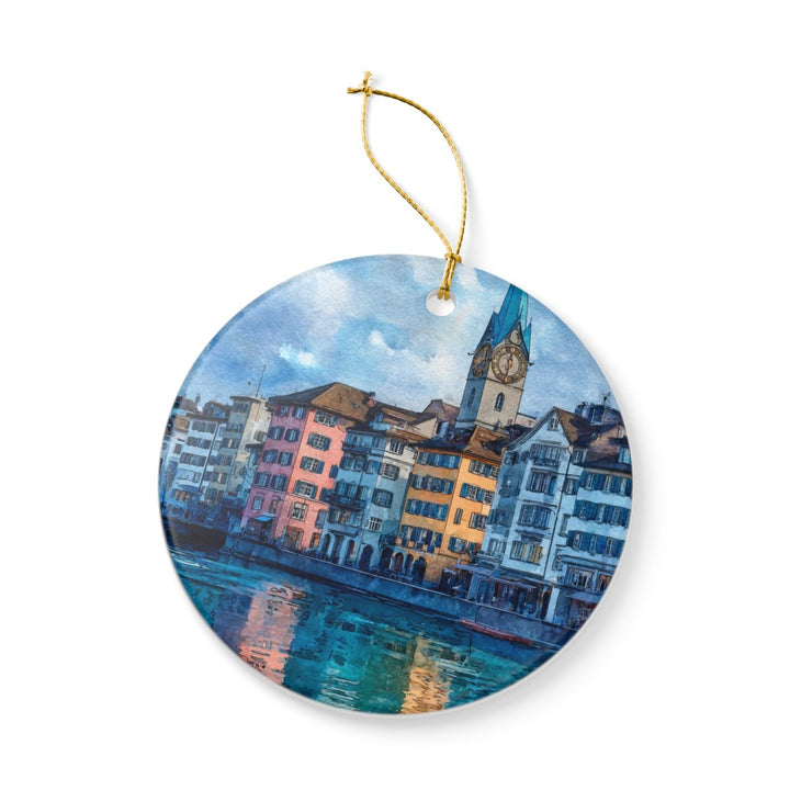Zurich Switzerland Ornament: Unique Zurich Souvenir, Zurich Switzerland Xmas Decor, and Authentic Zurich Gift