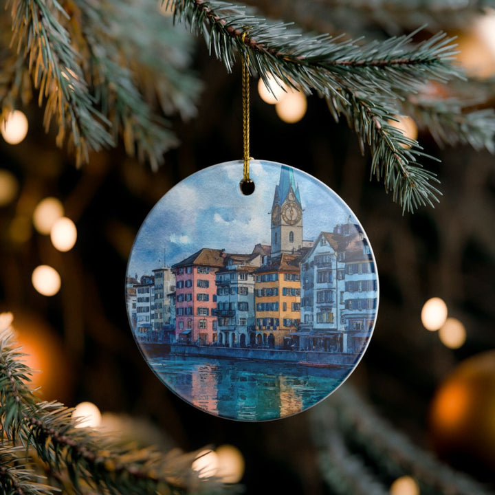 Zurich Switzerland Ornament: Unique Zurich Souvenir, Zurich Switzerland Xmas Decor, and Authentic Zurich Gift