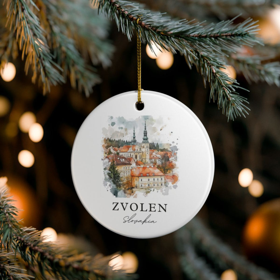 Zvolen Slovakia Ornament: Unique Zvolen Souvenir, Zvolen Slovakia Xmas Decor, and Authentic Zvolen Gift