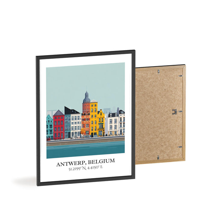 Antwerp Art, Antwerp Retro Travel Art, Antwerp Home Decor, Antwerp Gift, Belgium Travel Art, Travel Prints, Housewarming Gift