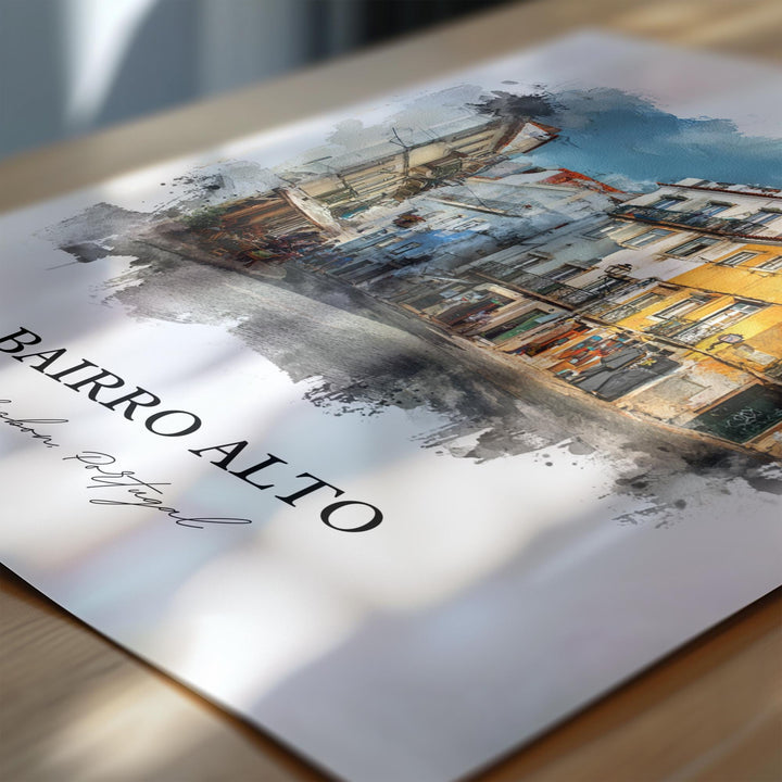 Bairro Alta, Portugal – Watercolor Art Print