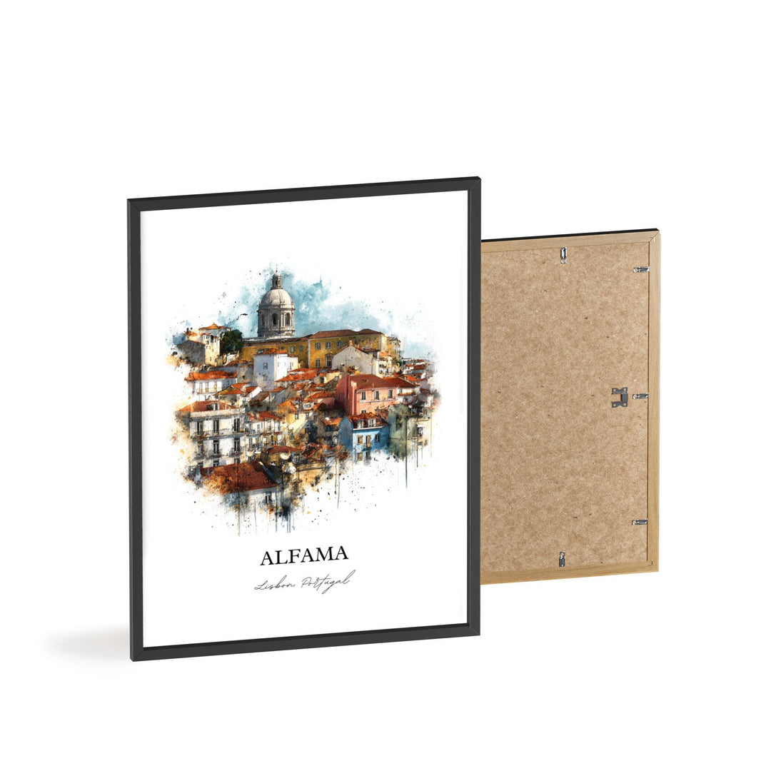 Alfama, Portugal – Watercolor Art Print