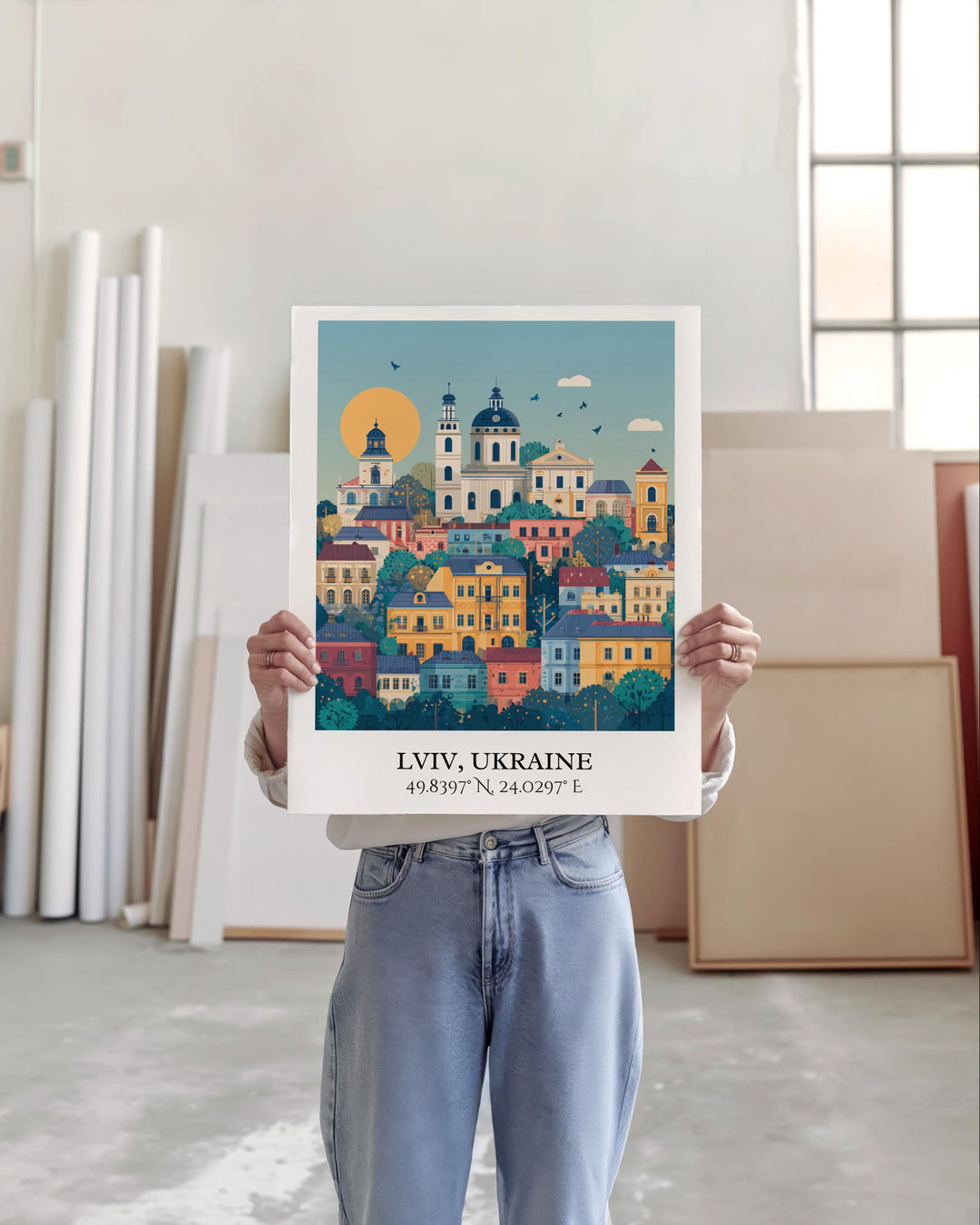 Lviv Ukraine Art, Lviv Retro Travel Art, Lviv Home Decor, Lviv Ukraine Gift, Ukraine Travel Art, Travel Prints, Housewarming Gift