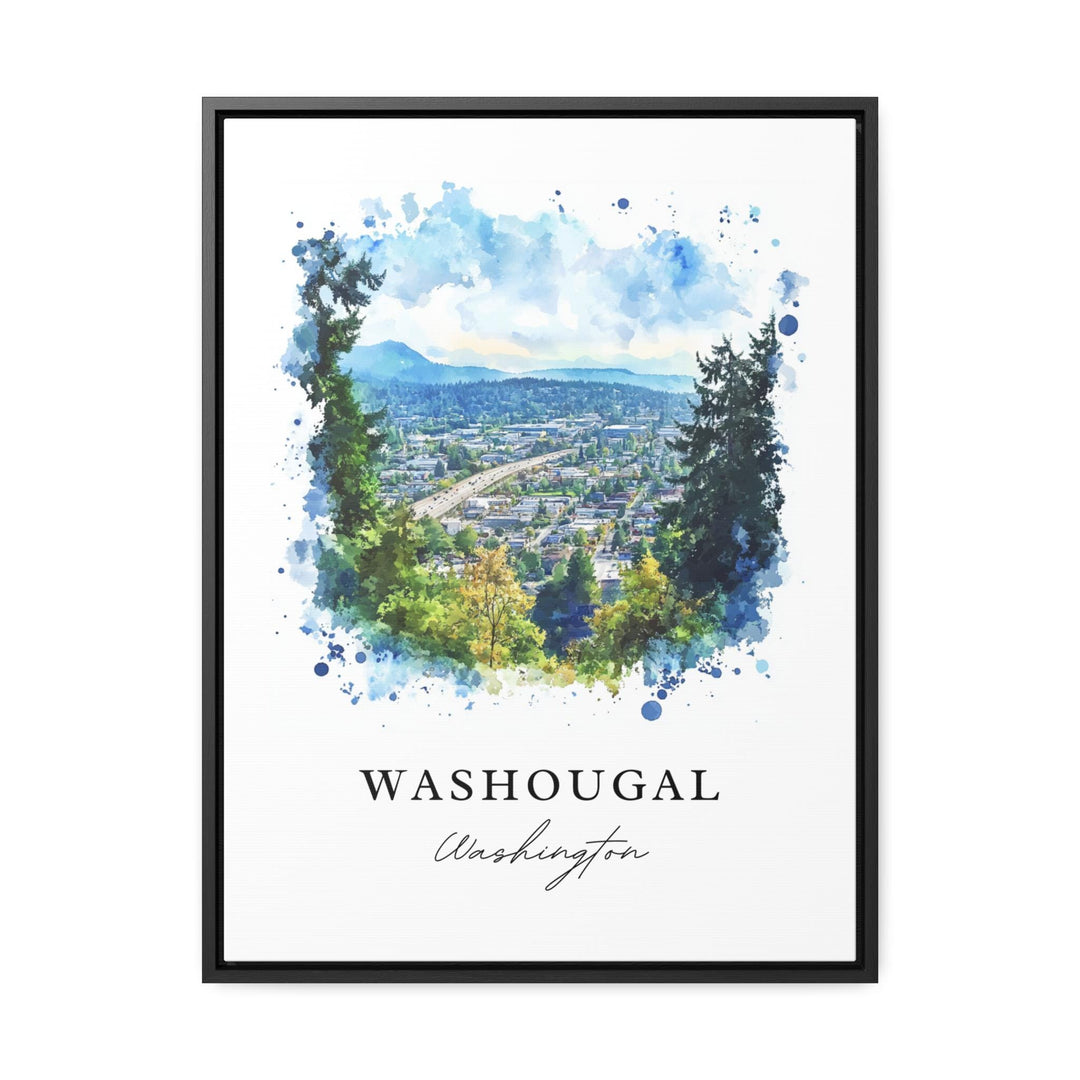 Washougal WA Wall Art, Washougal Print, Washougal Watercolor Art, Clark County WA Gift, Travel Poster, Housewarming Gift