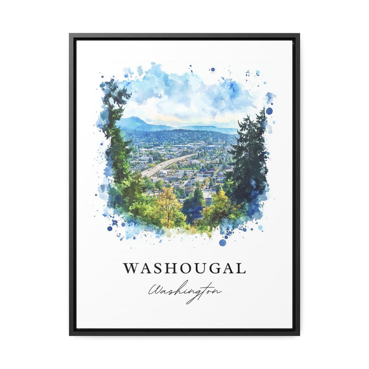 Washougal WA Wall Art, Washougal Print, Washougal Watercolor Art, Clark County WA Gift, Travel Poster, Housewarming Gift