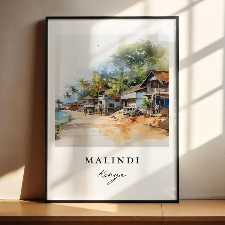 Malindi Kenya wall art - Kenya, Malindi poster, Malindi Wedding gift, Malindi Birthday present, Custom Text, Personalized Gift