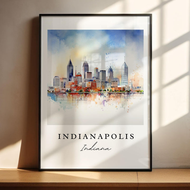 Indianapolis wall art - Indiana, Indianapolis poster, Indianapolis Wedding gift, Indianapolis cityscape, Custom Text, Personalized Gift