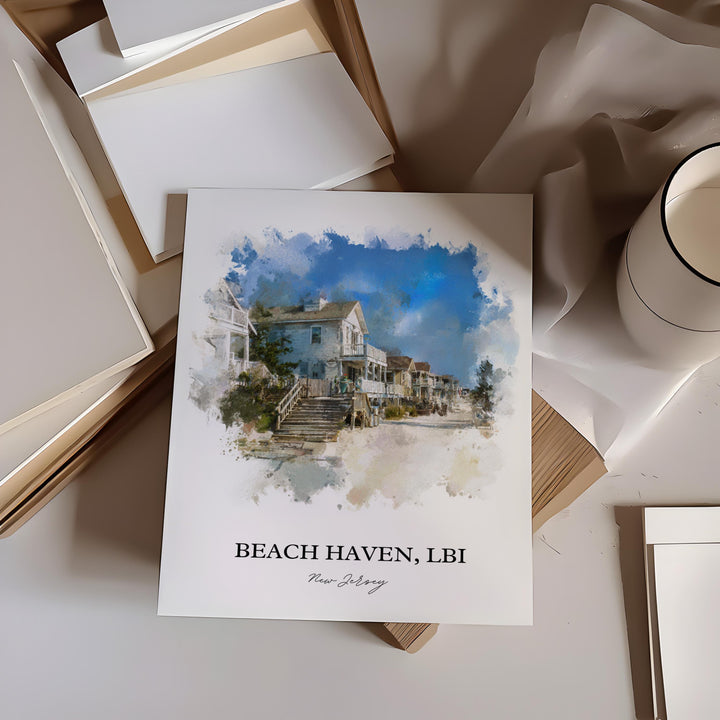 Beach Haven, New Jersey – Watercolor Art Print