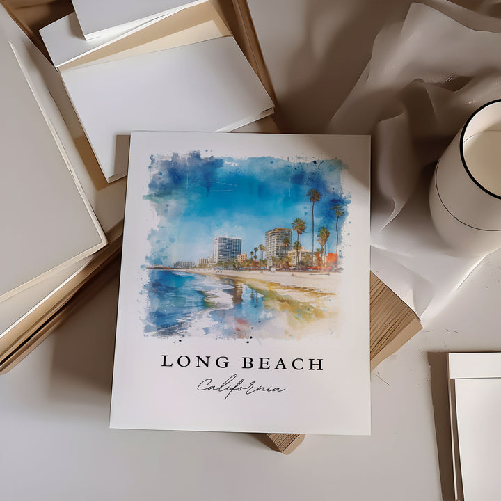 Long Beach Cali wall art - Los Angeles, Long Beach print, Long Beach CA Wedding gift, Birthday present, Custom Text, Perfect Gift