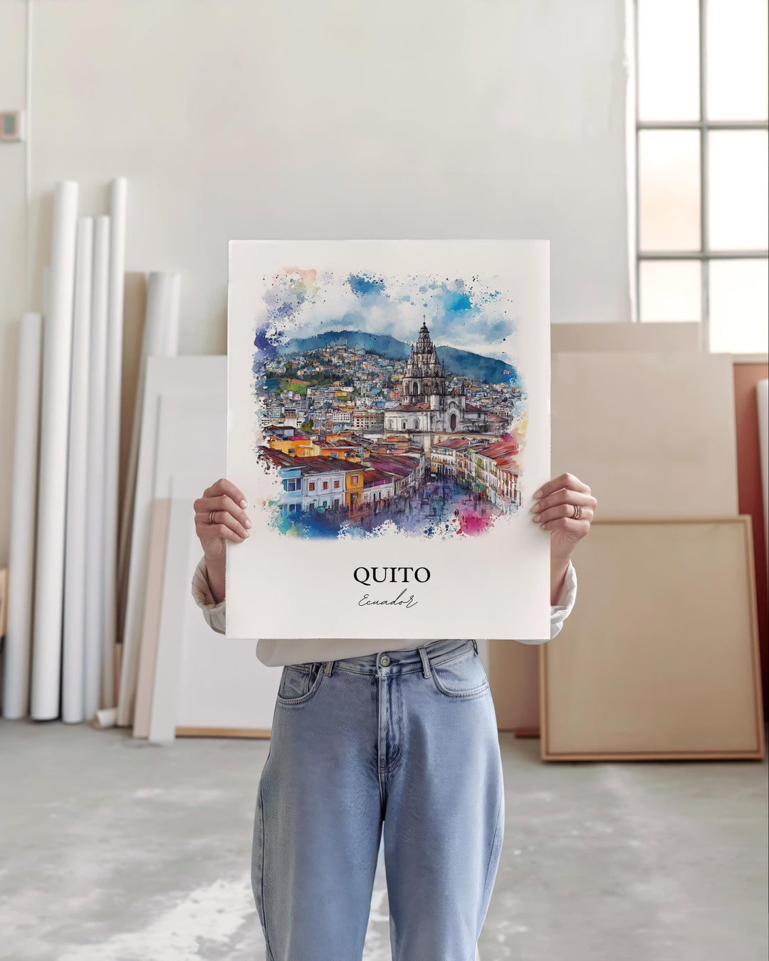 Quito, Ecuador – Watercolor Art Print