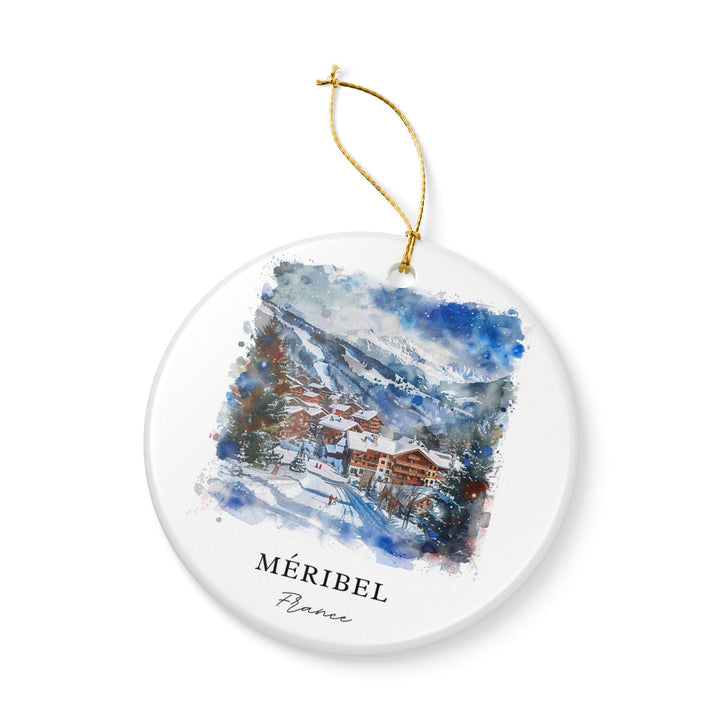 Meribel France Ornament: Unique Meribel France Souvenir, French Alps Xmas Decor, and Authentic France Ski Gift