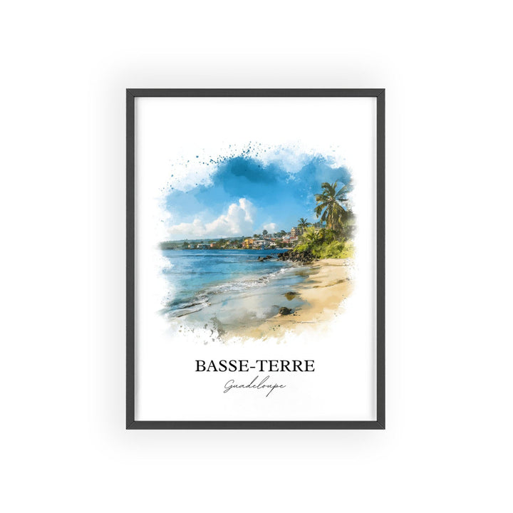 Basse-Terre Wall Art, Guadeloupe Print, Guadeloupe Watercolor Art, Caribbean Gift, Caribbean Travel Print, Travel Poster, Housewarming Gift