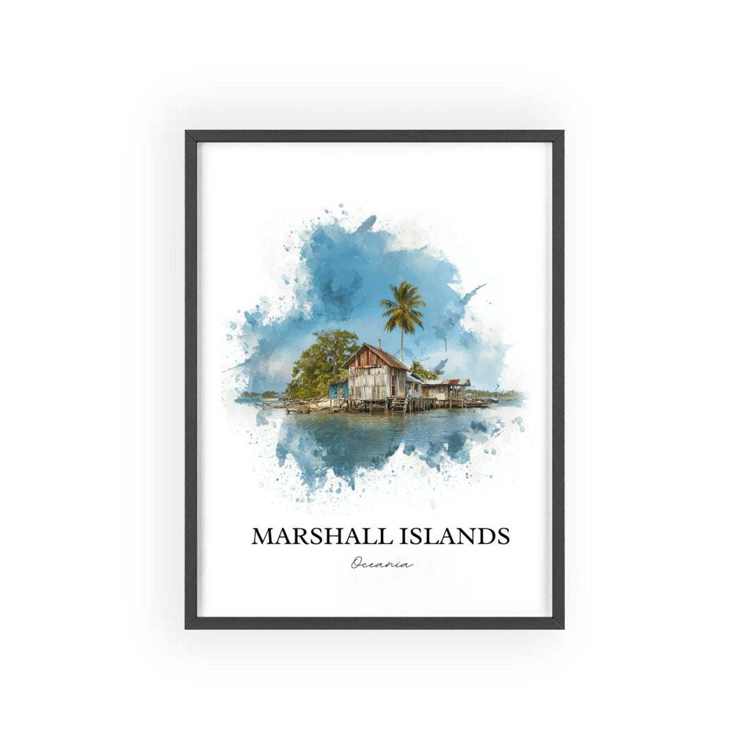 Marshall Islands Art, Marshall Islands Print, Oceania Watercolor Art, Marshall Islands Gift, Travel Print, Travel Poster, Housewarming Gift