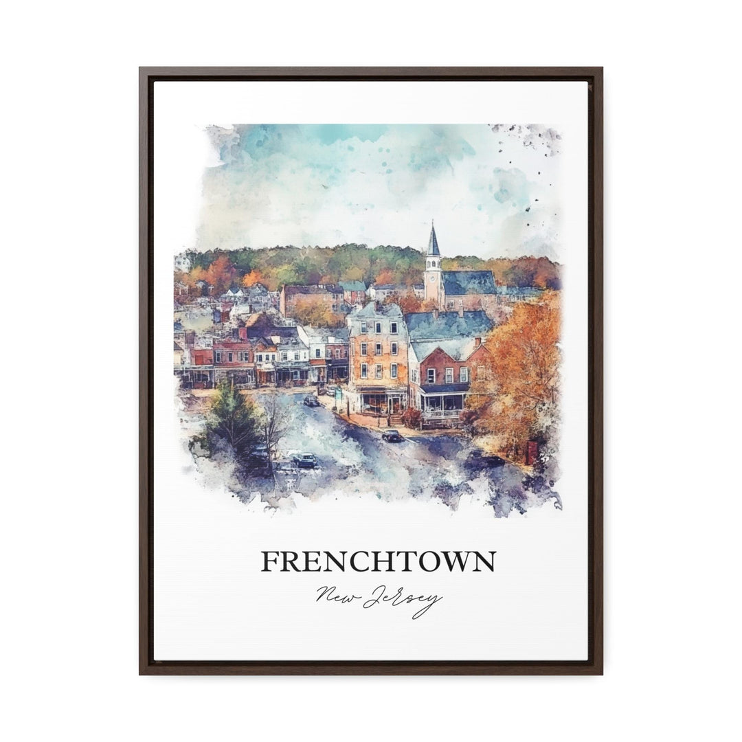 Frenchtown NJ Wall Art, Hunterdon County Print, NJ Towns Watercolor Art, Frenchtown NJ Gift, Travel Print, Travel Poster, Housewarming Gift