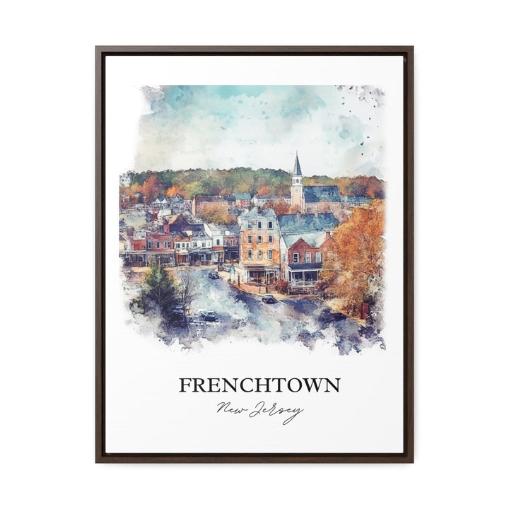 Frenchtown NJ Wall Art, Hunterdon County Print, NJ Towns Watercolor Art, Frenchtown NJ Gift, Travel Print, Travel Poster, Housewarming Gift