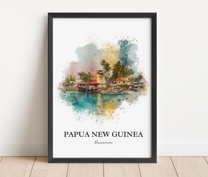 Papua New Guinea Wall Art, New Guinea Print, Pacific Islands Artwork, Papua New Guinea Gift, Travel Print, Travel Poster, Housewarming Gift
