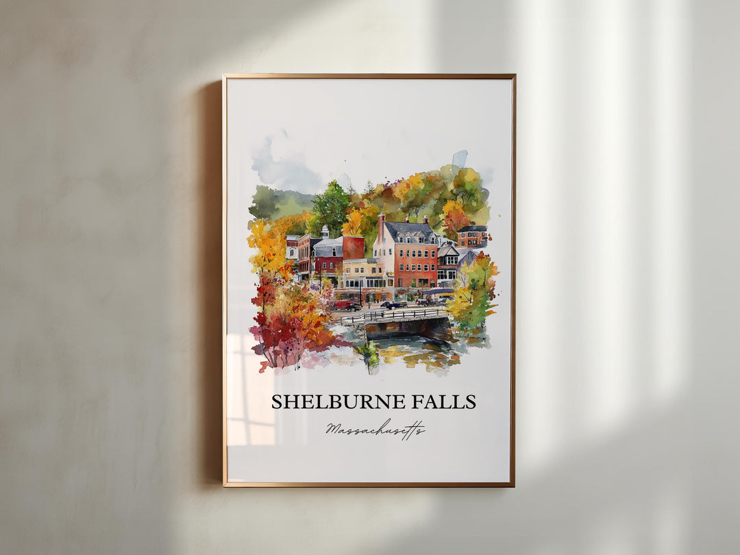 Shelburne Falls MA Wall Art - Massachusetts Print