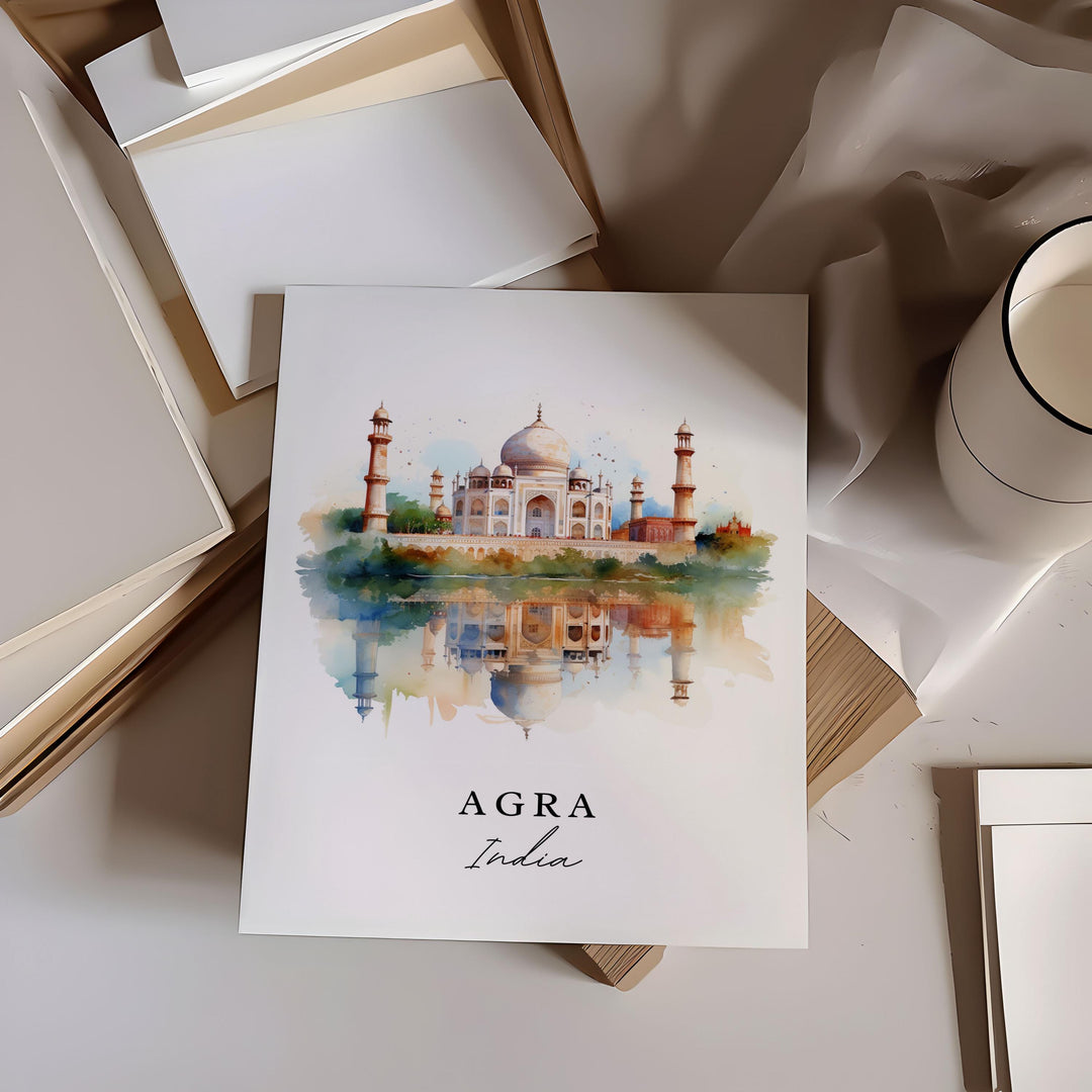 Agra India wall art - India, Agra poster, Agra India Wedding gift, Uttar Pradesh Birthday present, Custom Text, Personalized Gift
