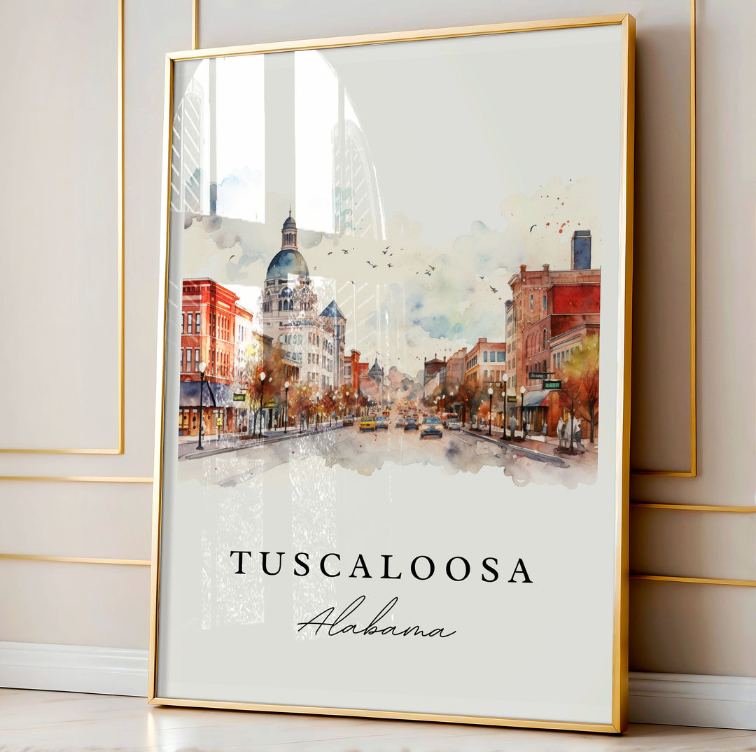 Tuscaloosa Alabama Wall art - Alabama, Tuscaloosa poster print, Tuscaloosa Wedding gift, Birthday present, Custom Text, Perfect Gift