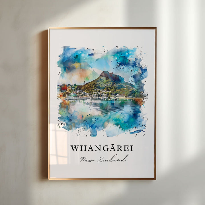 Whangarei Wall Art, Whangarei NZ Print, Whangarei Watercolor, Whangarei New Zealand Gift,