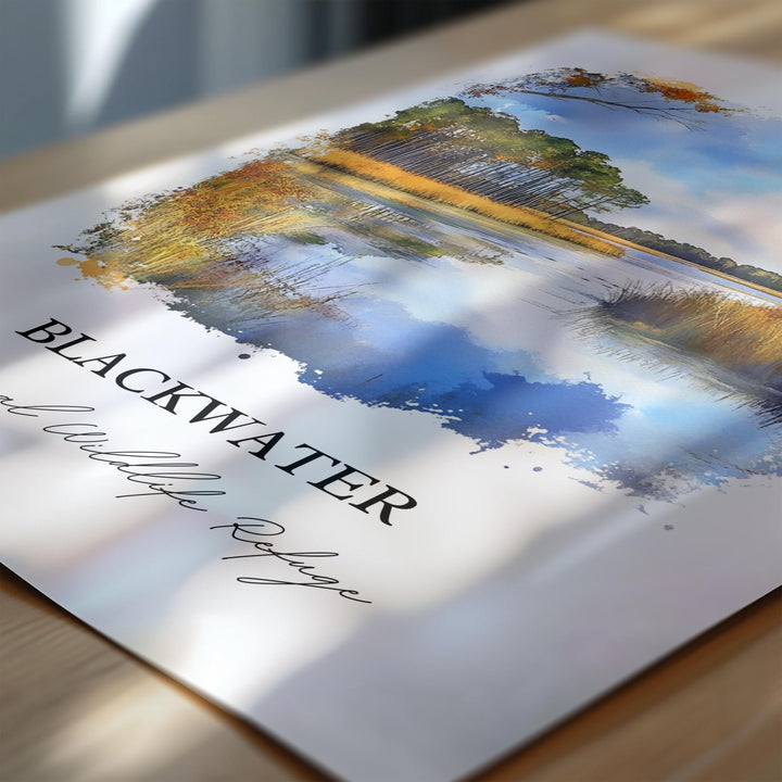 Blackwater National Refuge Wall Art, Cambridge MD Print, Maryland Watercolor, Maryland Gift, Travel Print, Travel Poster, Housewarming Gift