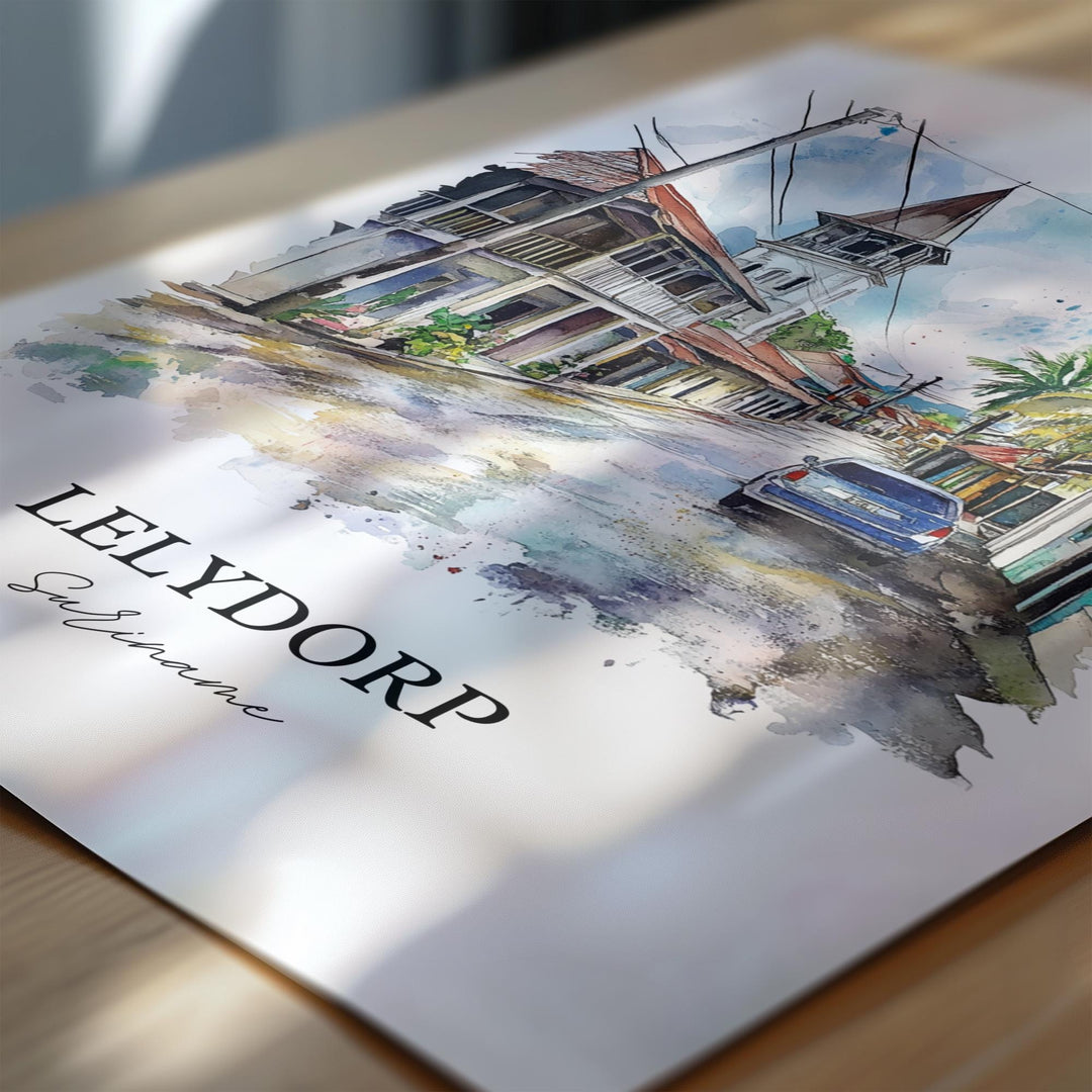 Lelydorp, Suriname – Watercolor Art Print