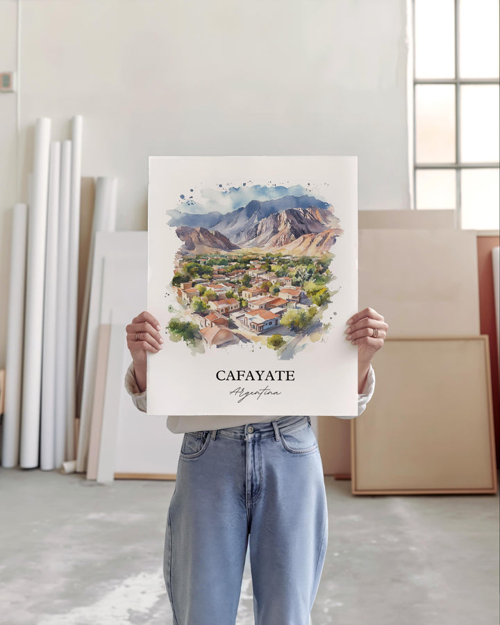 Cafayate Wall Art, Salta Print, Argentina Watercolor Art, Cafayate Argentina Gift, Travel Print, Travel Poster, Housewarming Gift
