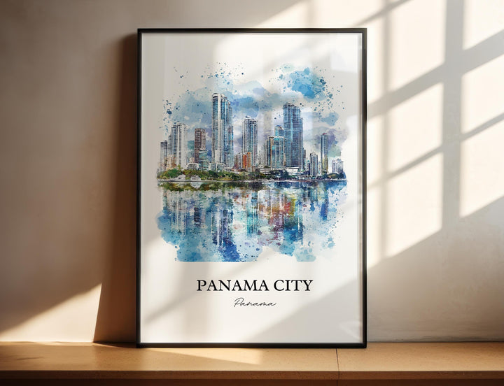 Panama City Wall Art, Panama City Print, Panama Watercolor Art, Panama City Gift, Travel Print, Travel Poster, Housewarming Gift