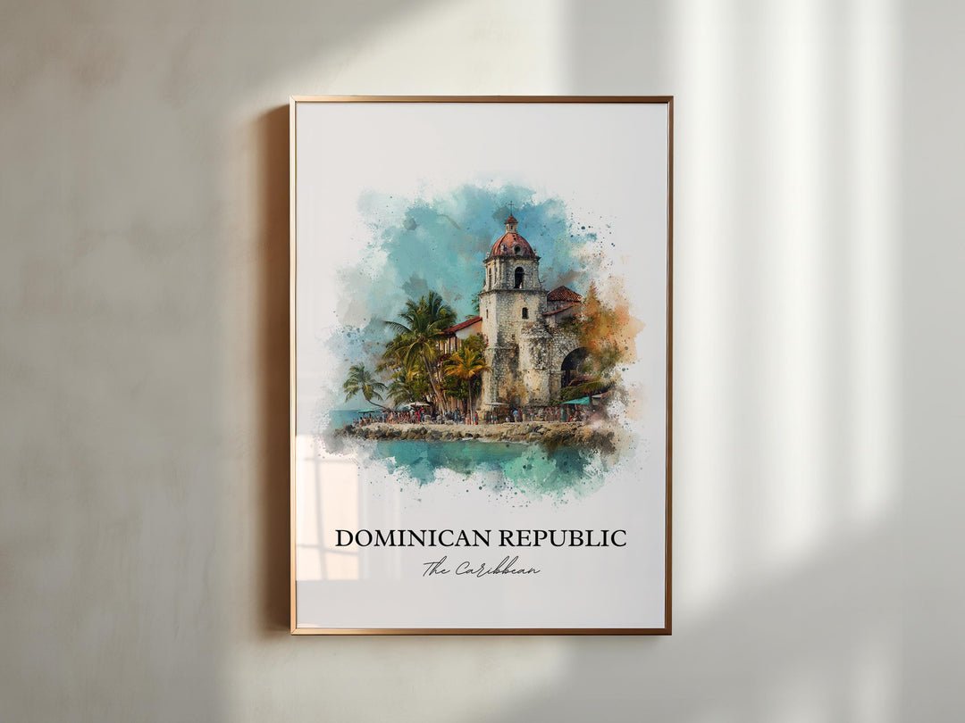 Dominican Republic Wall Art, Caribbean Print, DR Watercolor Art, Dominican Republic Gift, Travel Print, Travel Poster, Housewarming Gift