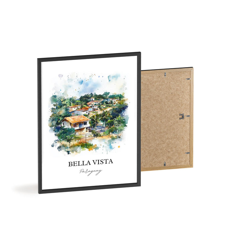 Bella Vista Paraguay Wall Art, Bella Vista Print, Paraguay Watercolor Art, Paraguay Gift, Travel Print, Travel Poster, Housewarming Gift