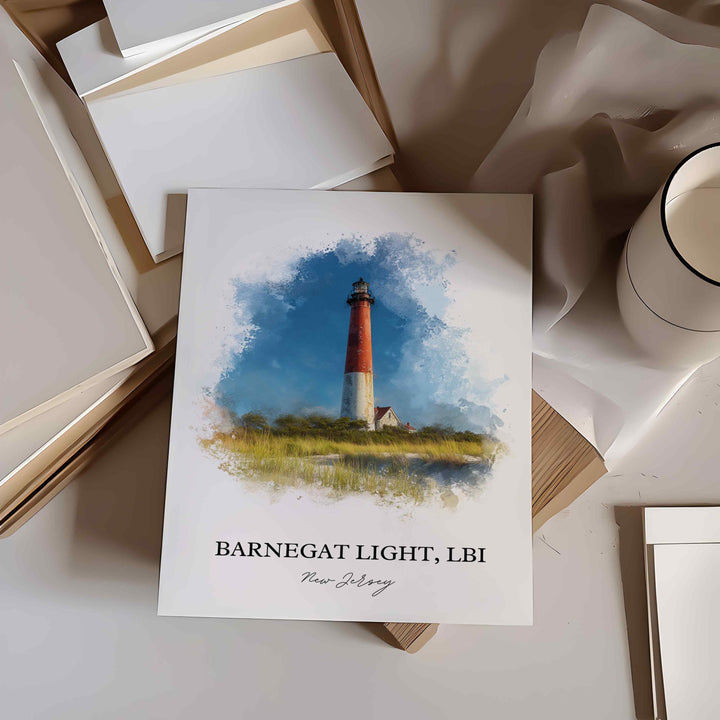 Barnegat Light, New Jersey – Watercolor Art Print