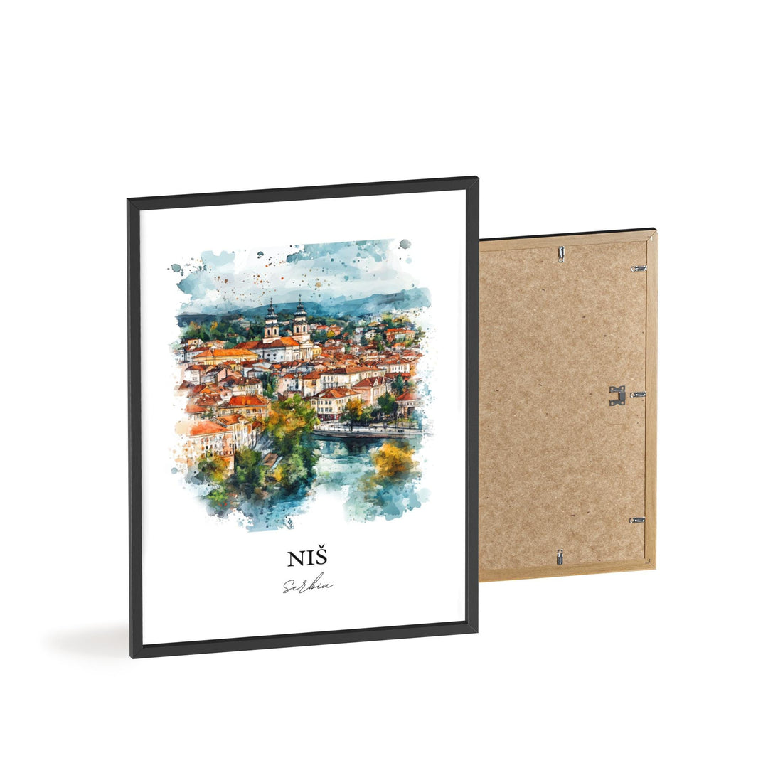 Nis Serbia Wall Art, Nish Print, Serbia Watercolor Art, Nish Sebria Gift, Travel Print, Travel Poster, Housewarming Gift