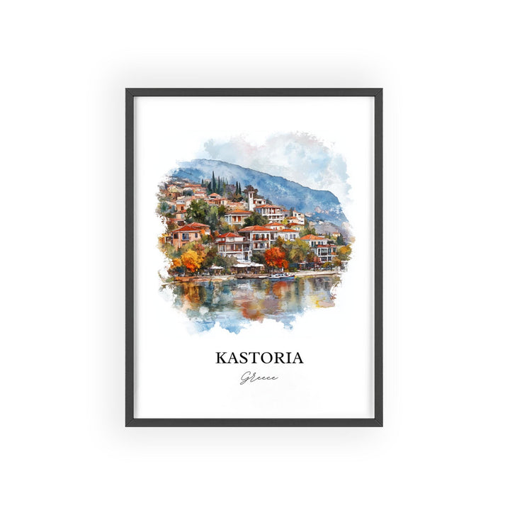 Kastoria, Greece – Watercolor Art Print