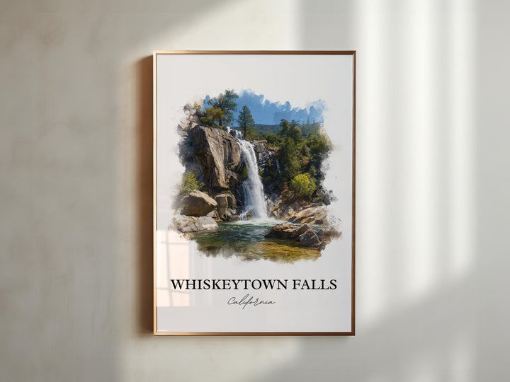 Whiskeytown Falls Wall Art, Redding Print, California Watercolor Art, Whiskeytown Falls Gift, Travel Print, Travel Poster, Housewarming Gift