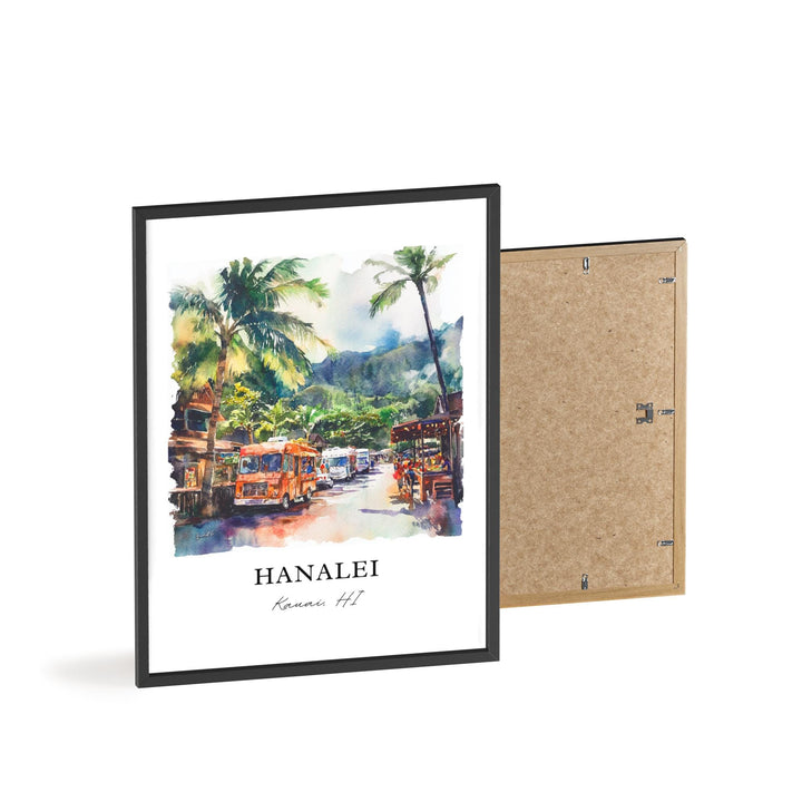 Hanalei Wall Art, Kauai Hawaii Print, Hanalei Watercolor Art, Kauai Gift, Travel Print, Travel Poster, Housewarming Gift