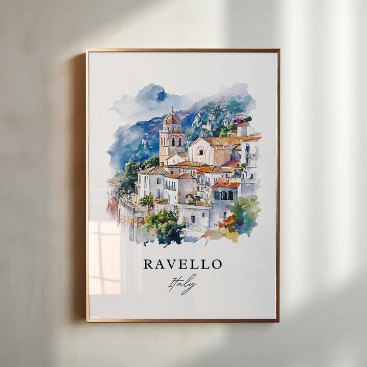 Ravello Italy Wall Art, Ravello Print, Amalfi Watercolor Art, Ravello Italia Gift,