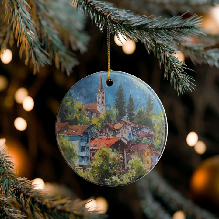Interlaken Switzerland Ornament: Unique Interlaken Souvenir, Interlaken Xmas Decor, and Authentic Interlaken Gift