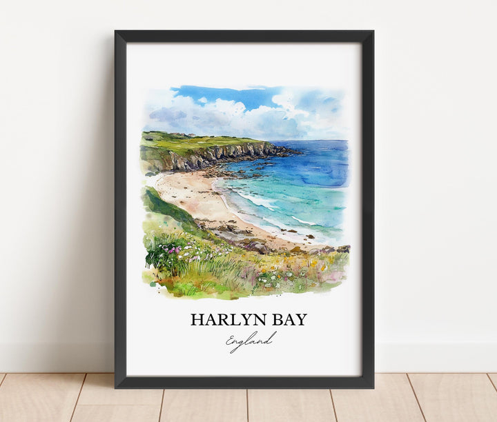 Harlyn Bay, United Kingdom – Watercolor Art Print