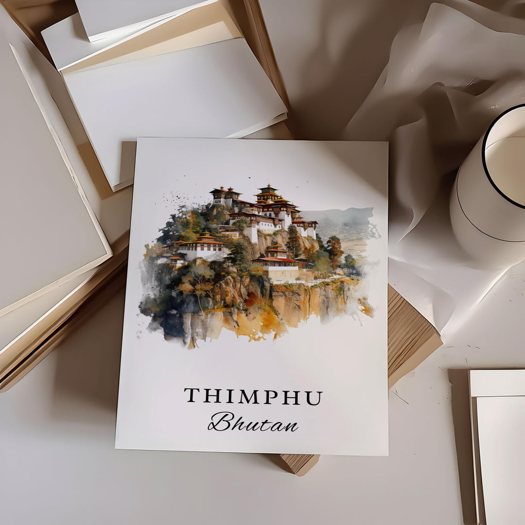 Thimphu Bhutan wall art - Bhutan, Thimphu poster, Thimphu Wedding gift, Bhutan Birthday present, Custom Text, Personalised Gift